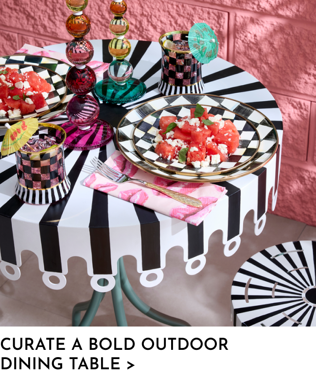 Curate a bold outdoor dining table